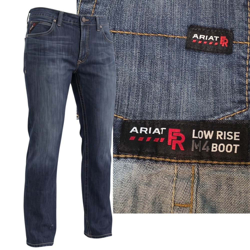 Ariat Jeans Men 36x32 Blue FR M4 Low Rise Boot Cut Flame Resistant Denim